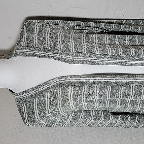 MIX by 41Hawthorn Striped Open Front Cardigan Sweater XL Green White Long Sleeve - Picture 2 of 13